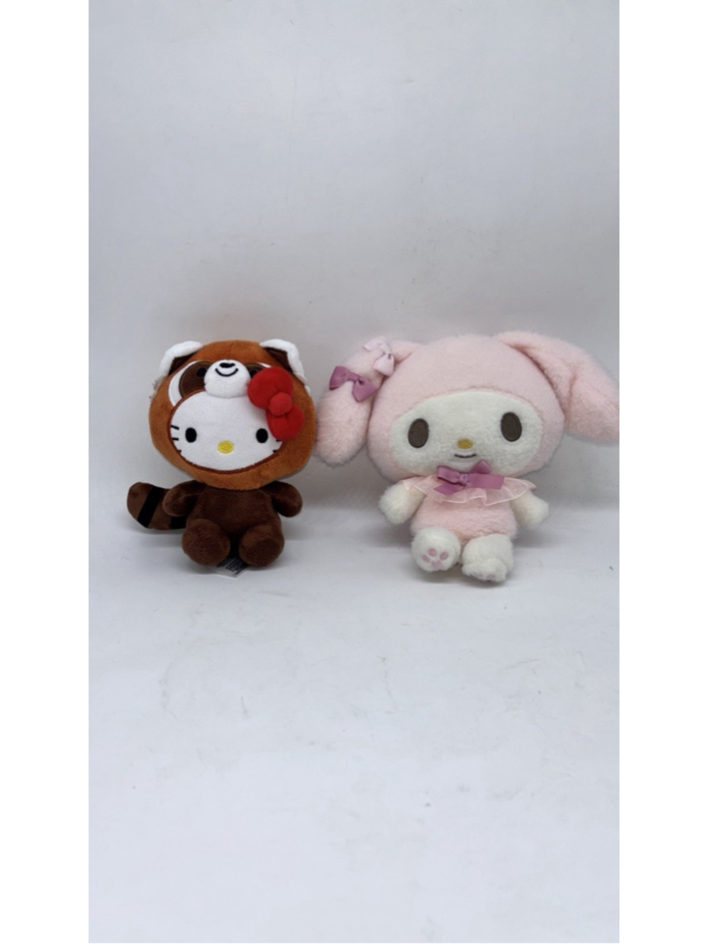 Sanrio Hello Kitty Red Panda & My Melody Pink Plush Lot of 2 6”